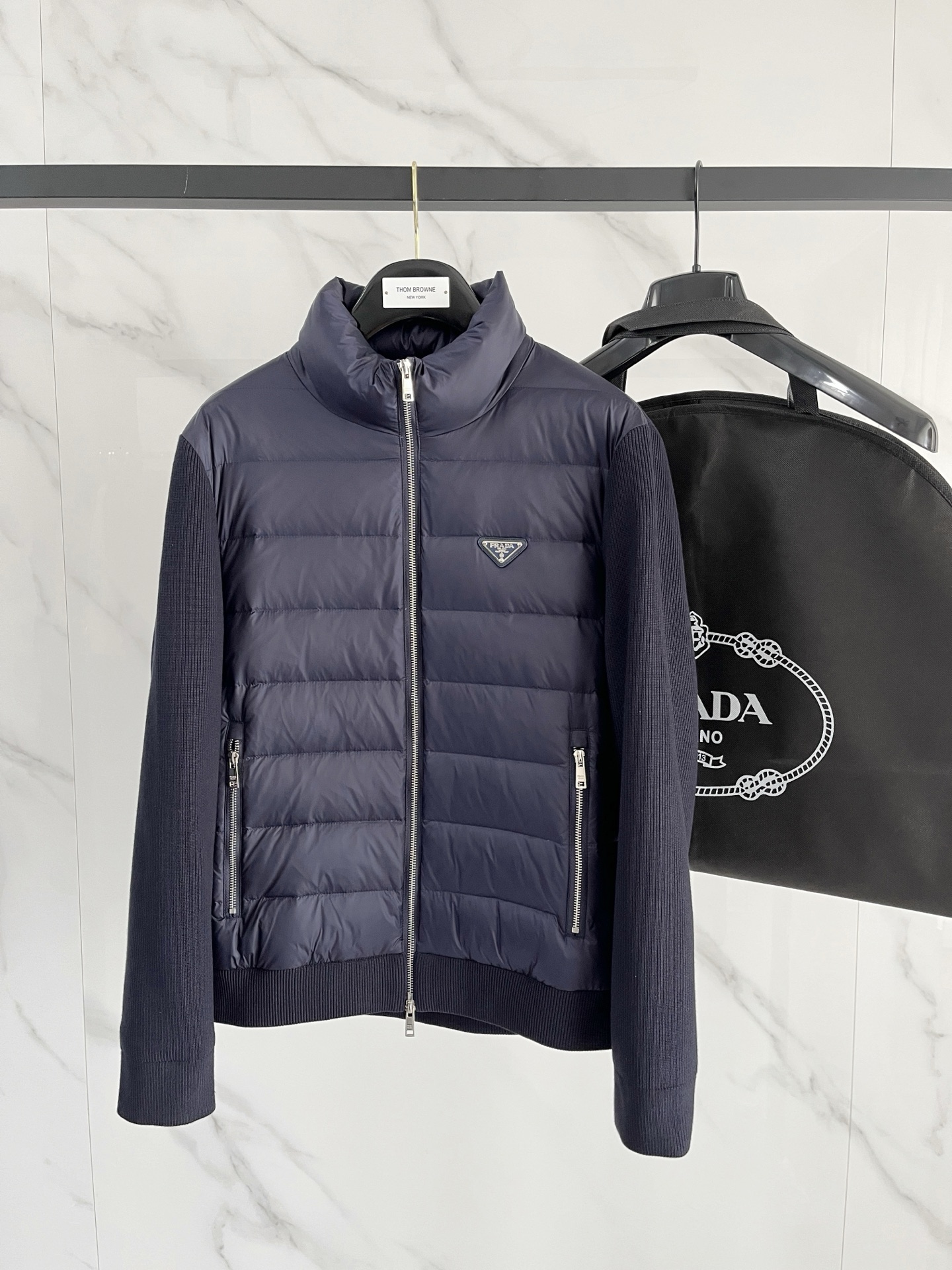 Prada 프라다 니트·다운 믹스 자켓 패딩 점퍼 재킷 의류