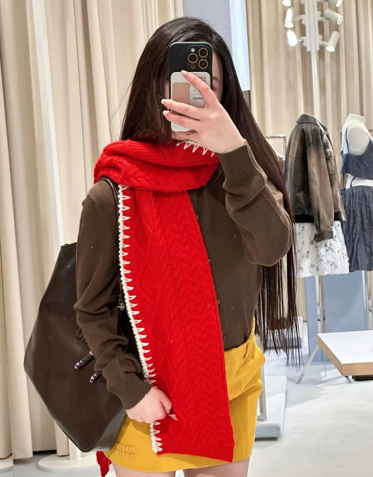 miumiu 미우미우 니트 스카프 머플러 목도리