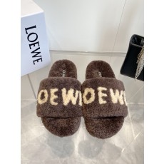 LOEWE 로에베 레터링 퍼 슬리퍼 신발