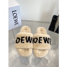 LOEWE 로에베 레터링 퍼 슬리퍼 신발