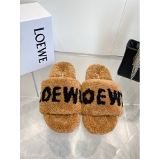 LOEWE 로에베 레터링 퍼 슬리퍼 신발