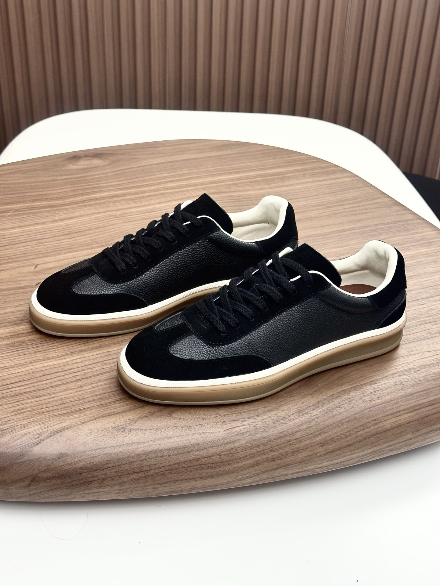 Loro Piana 로로 피아나 신상 캐시미어 레더 테니스 슈즈 스니커즈 신발