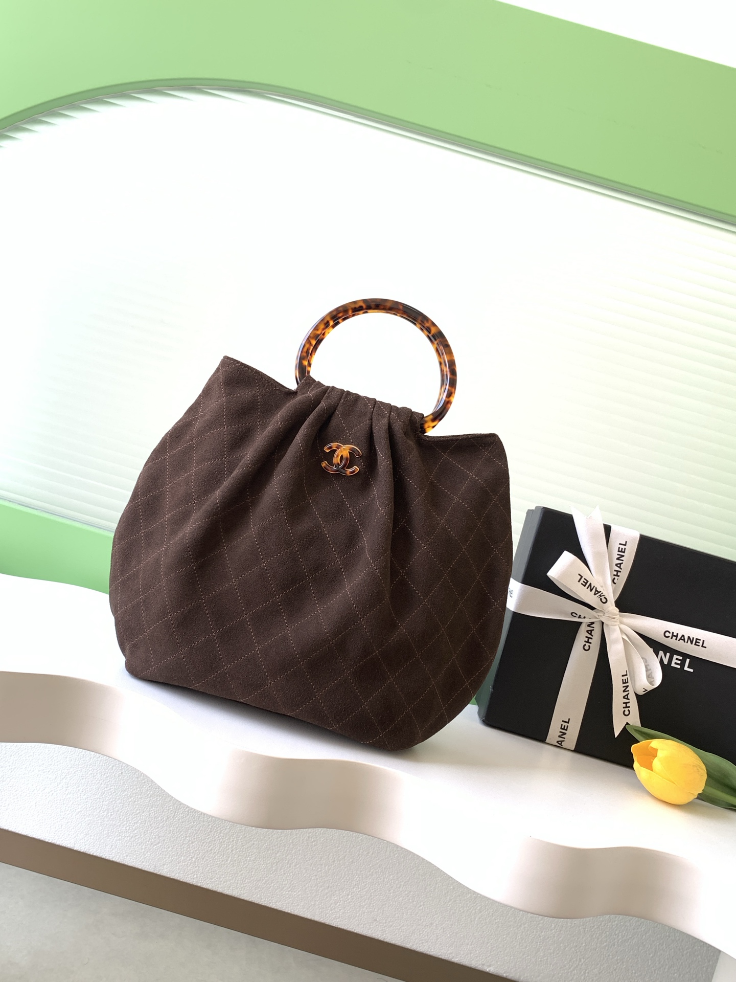 Chanel 샤넬 26C 크루즈 스웨이드 토트백 가방 라지