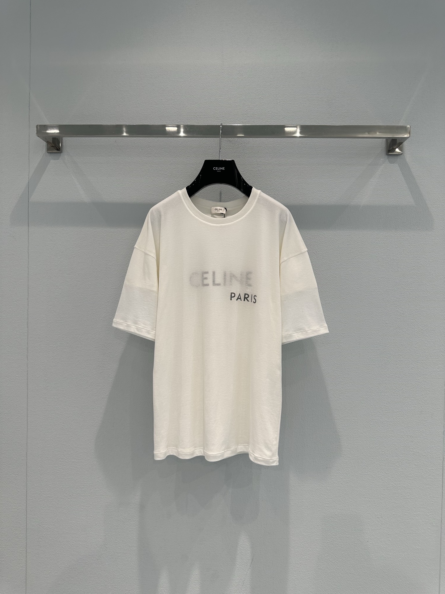 Celine 셀린느 더블 레이어 화이트 반팔 티셔츠 의류