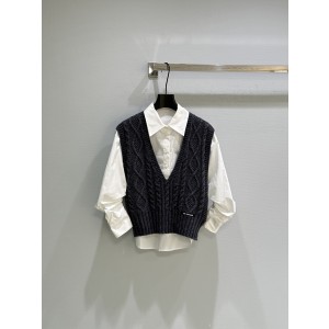 ann andelman 앤 안델만 케이블 니트 베스트 + 셔츠 세트 의류