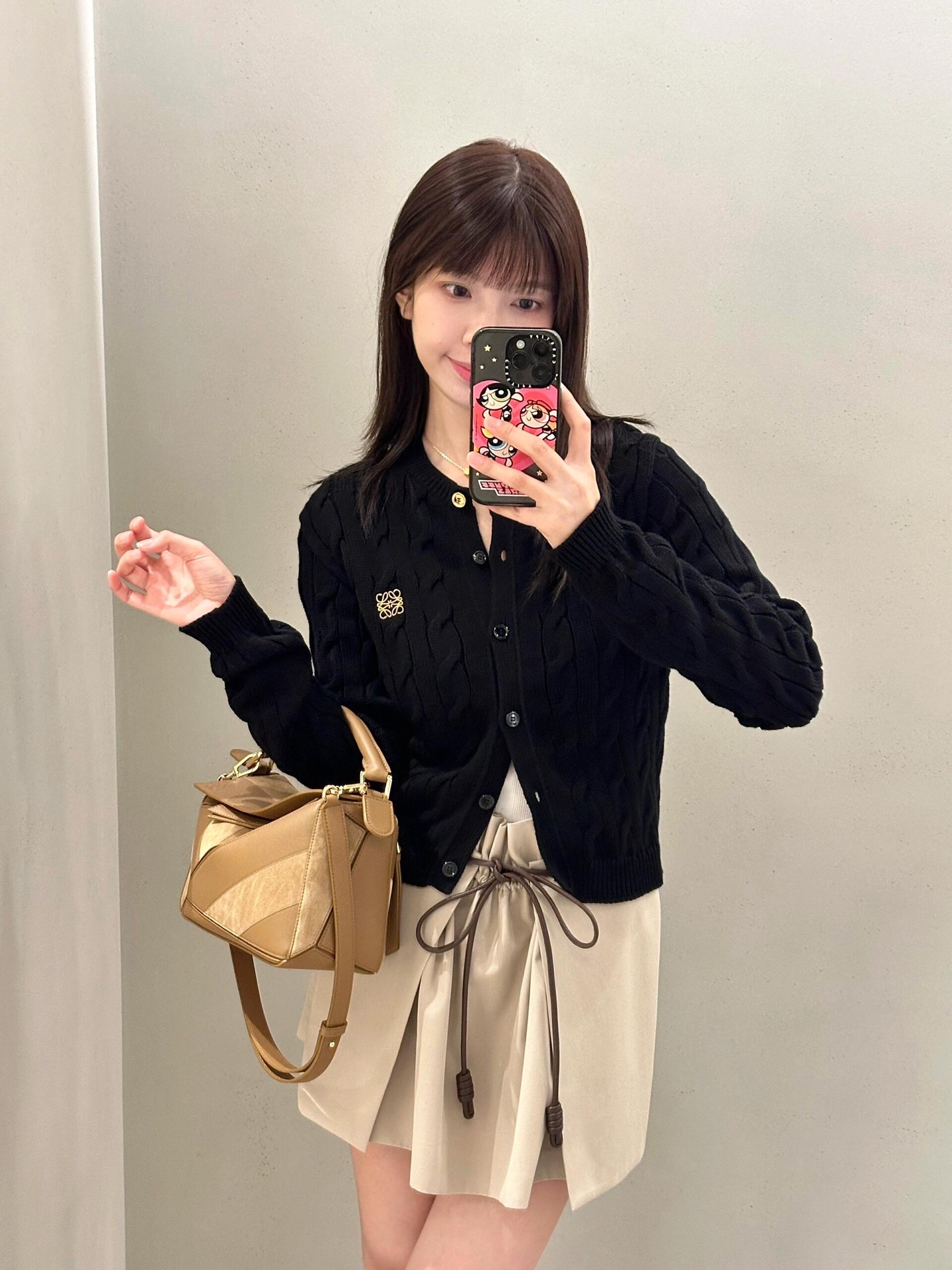 Loewe 로에베 로고 자수 꽈배기 니트 가디건 의류