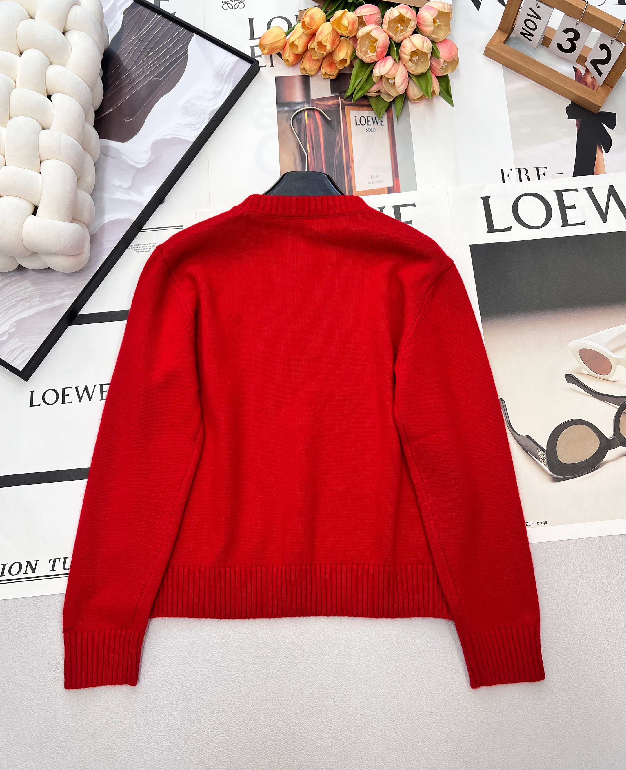 Louis Vuitton LV 루이비통 모노그램 자수 울 라운드 니트 의류