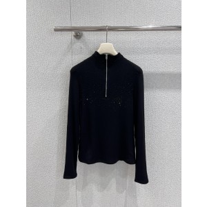 알렉산더 왕(Alexander Wang) 로고 핫픽스 하프 집업 롱슬리브 티셔츠 의류