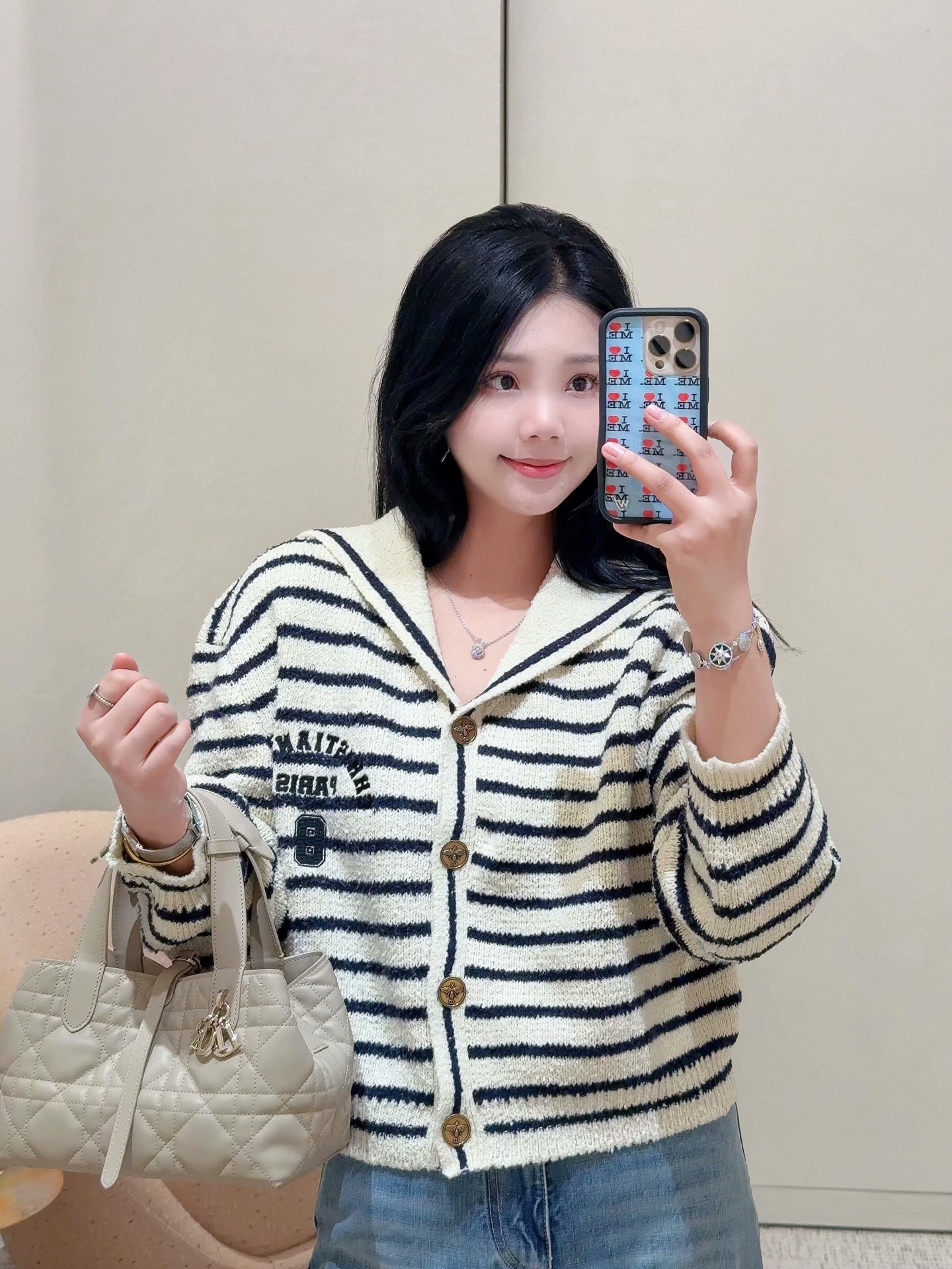 Dior CD 디올 세일러 스트라이프 가디건 의류