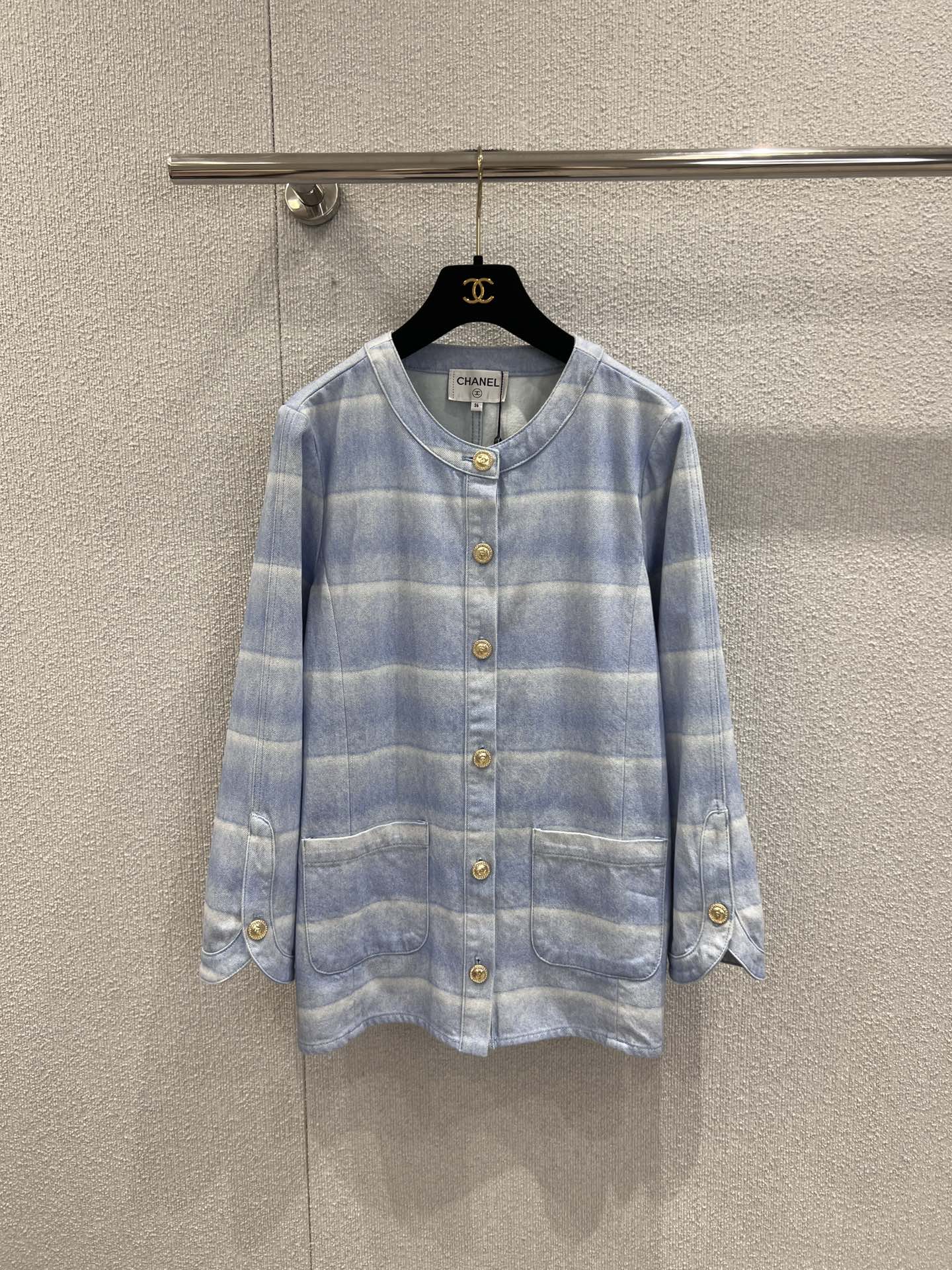Chanel 샤넬 26C 크루즈 스트라이프 데님 자켓 재킷 의류