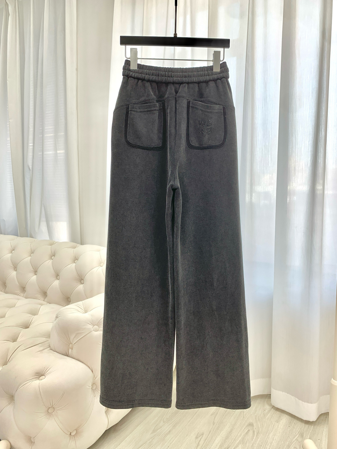 Alexander Wang 알렉산더 왕 로고 핫픽스 와이드 데님 팬츠 바지 의류