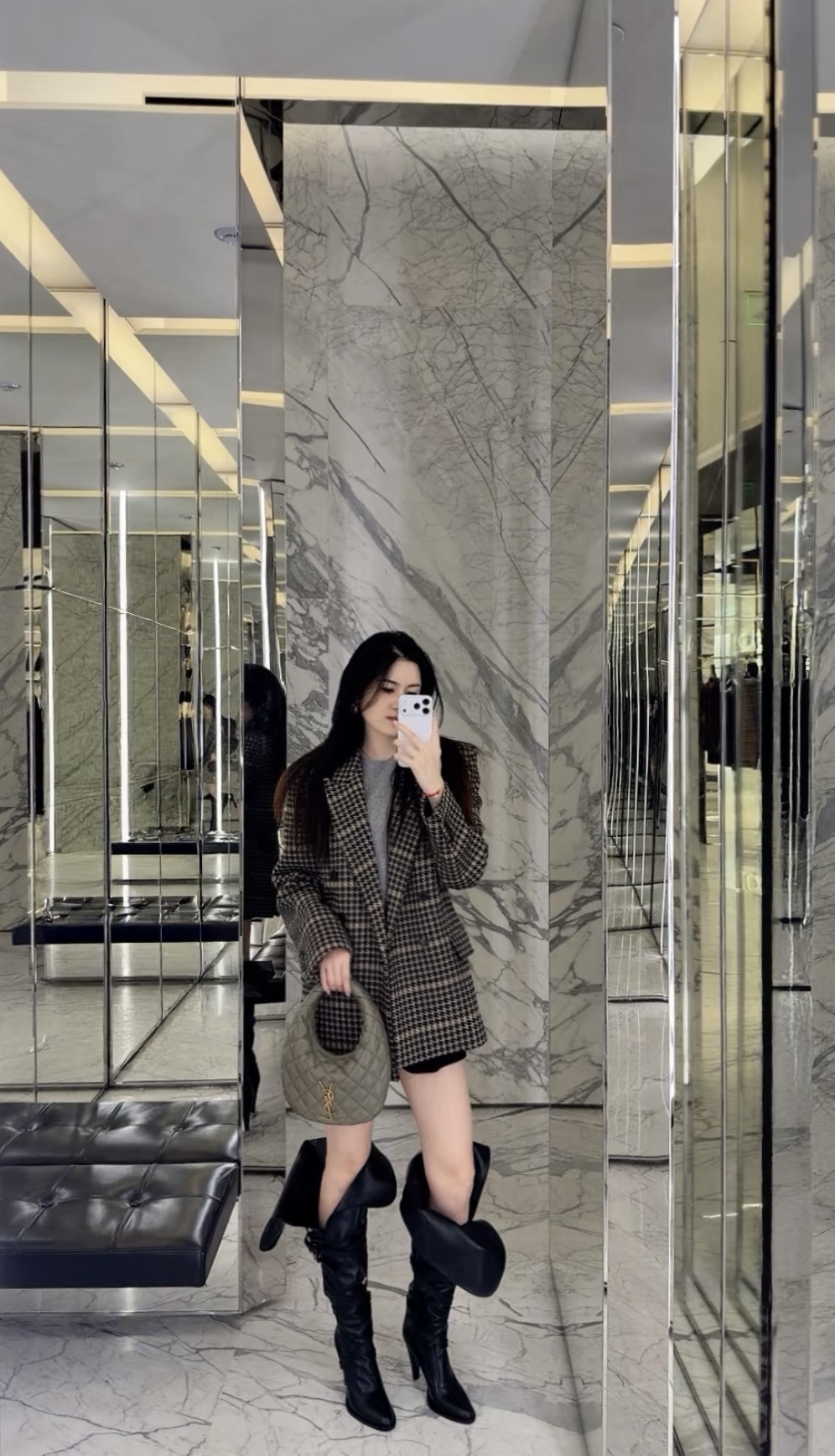 Saint Laurent 생로랑 프린스 오브 웨일 체크 스모킹 자켓 재킷 의류