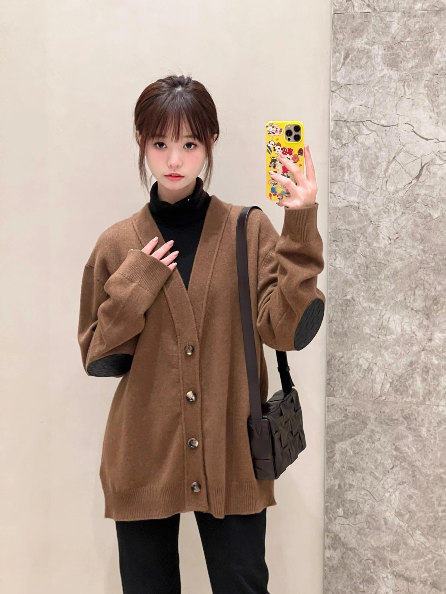 BOTTEGA VENETA 보테가 베네타 가죽 위빙 니트 가디건 의류