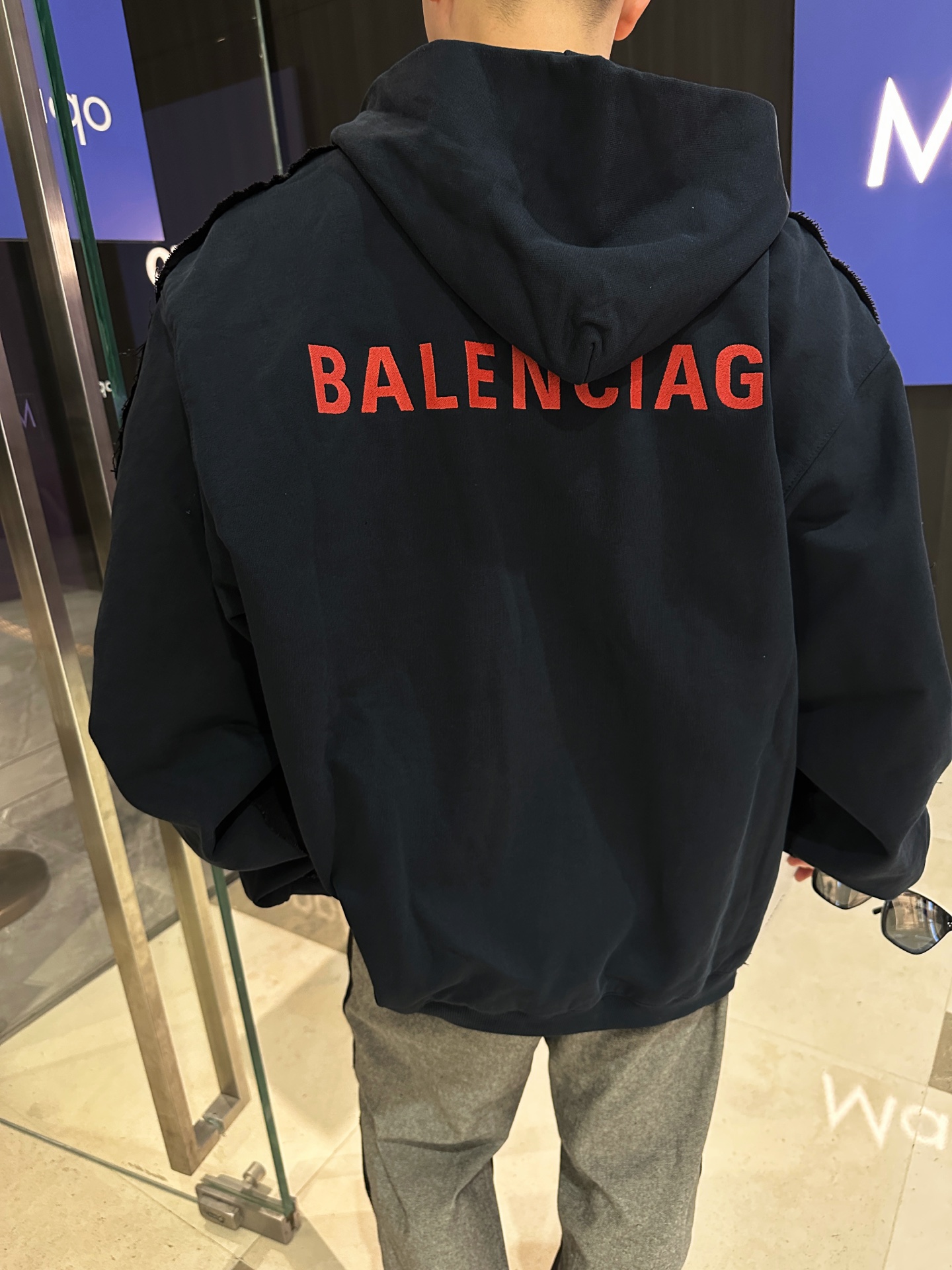 BALENCIAGA 발렌시아가 자수 후드 데님 재킷 자켓 의류