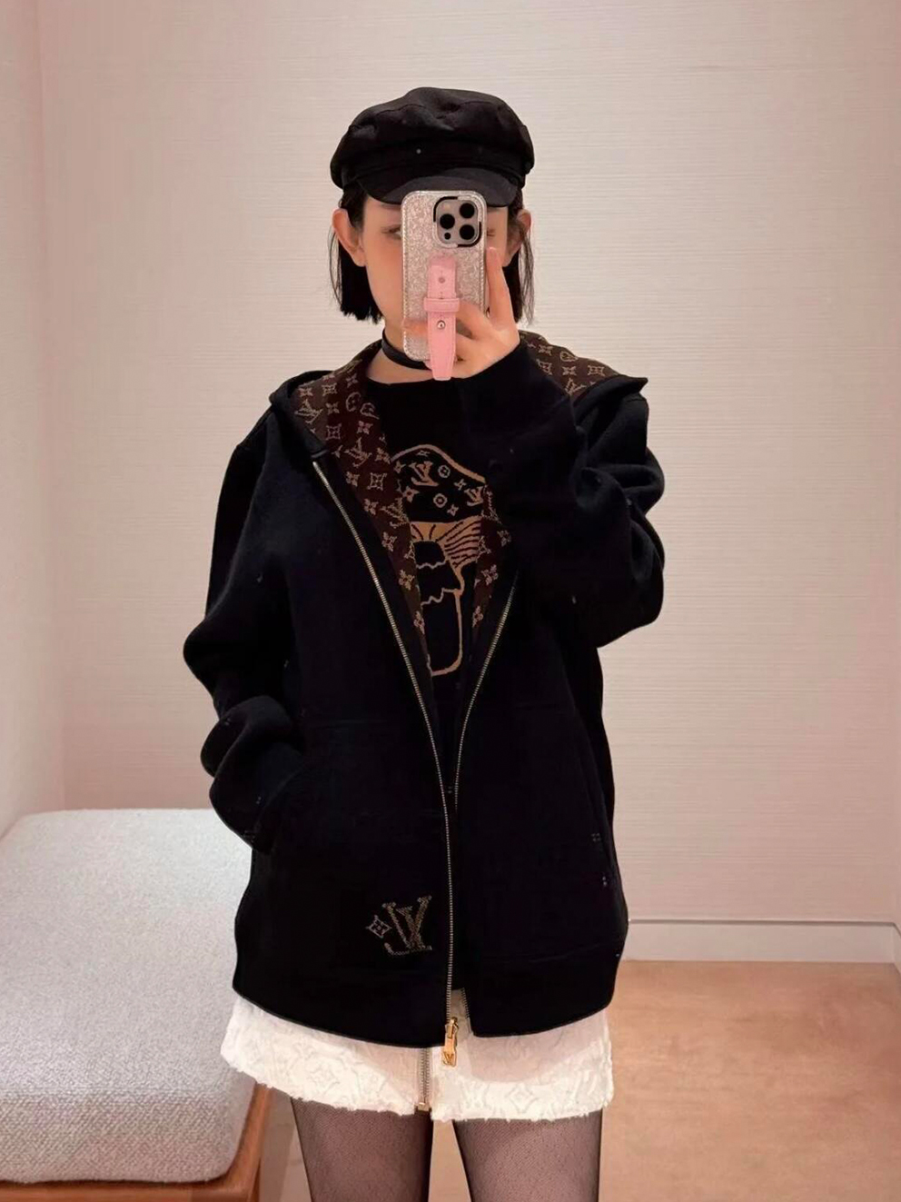 LOUIS VUITTON LV 루이비통 리버시블 후드 집업 웨이스트 재킷 자켓 의류