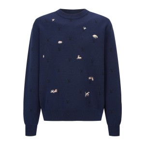 LOUIS VUITTON LV 루이비통 애니멀 자수 자카드 니트 의류