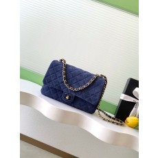 Chanel 샤넬 26C 시리즈 블루 스웨이드 CF백 - AS5991 숄더백 가방
