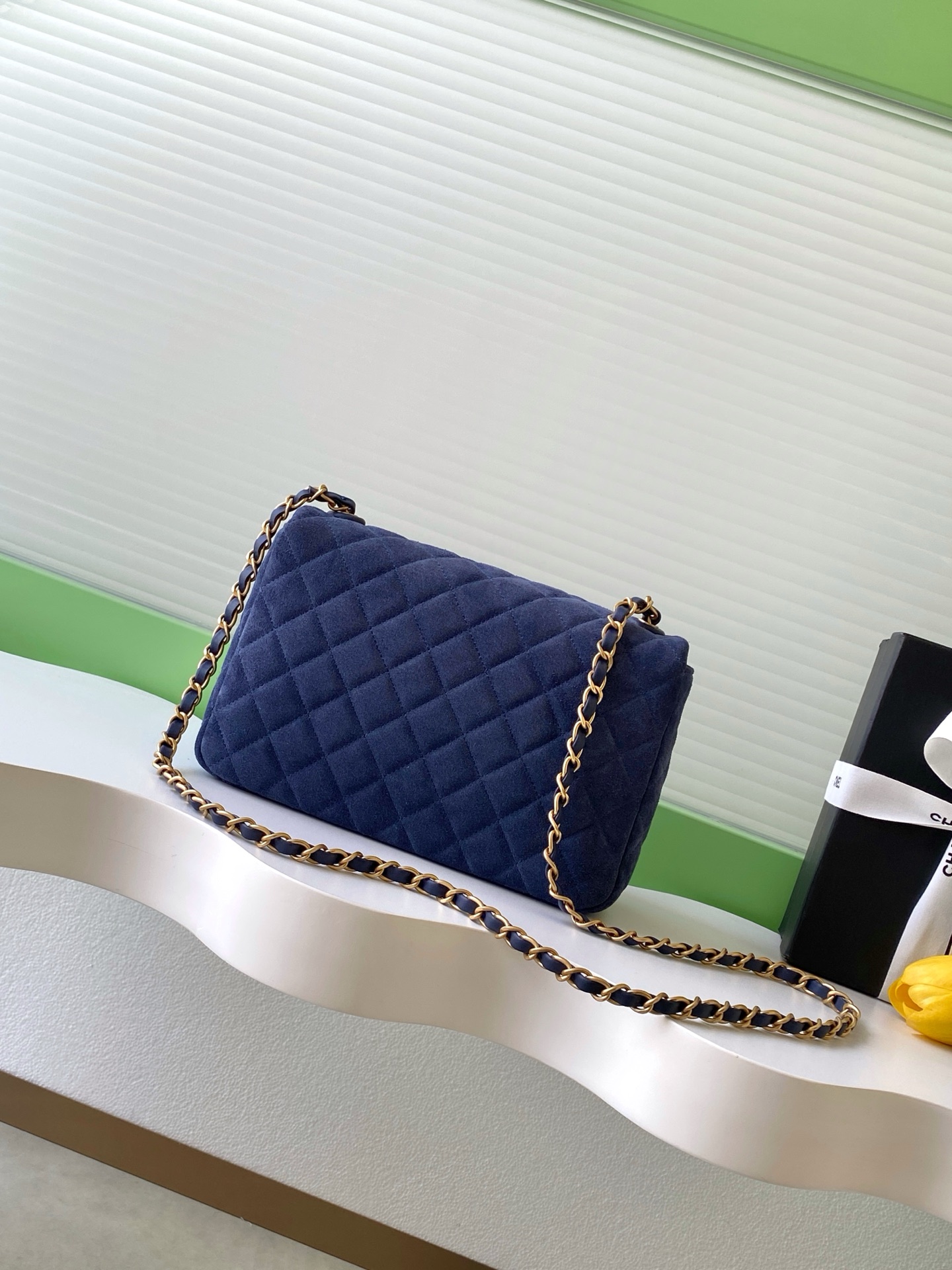 Chanel 샤넬 26C 시리즈 블루 스웨이드 CF백 - AS5991 숄더백 가방