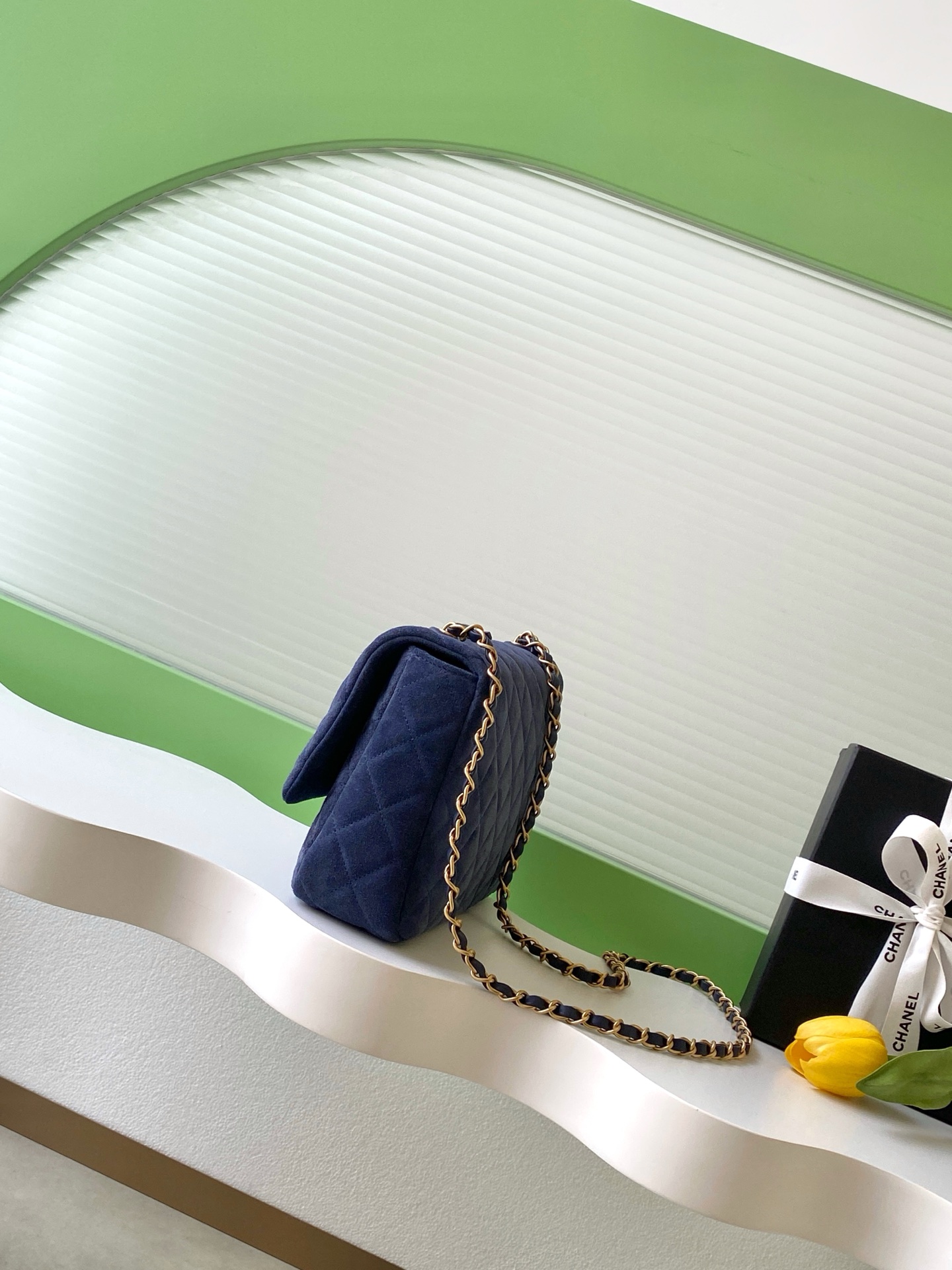 Chanel 샤넬 26C 시리즈 블루 스웨이드 CF백 - AS5987 숄더백 가방 26cm