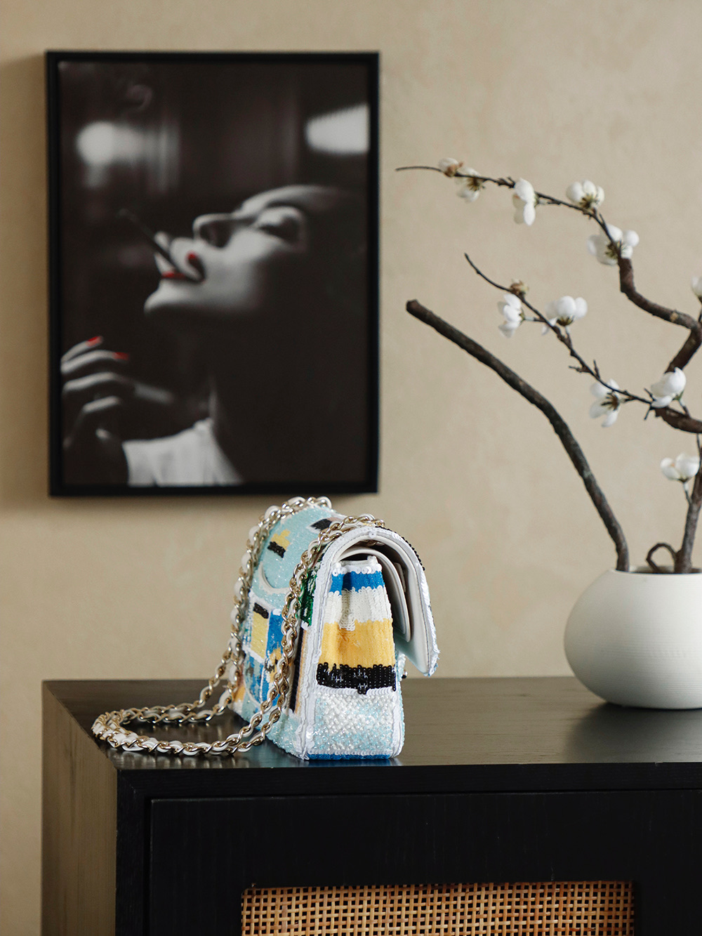 Chanel 샤넬 25C 시퀸 자수 CF 핸드백 - 1112 숄더백 가방