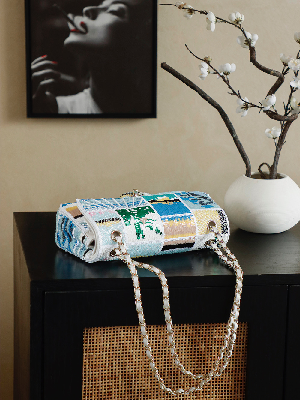 Chanel 샤넬 25C 시퀸 자수 CF 핸드백 - 1112 숄더백 가방