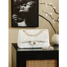 Chanel 샤넬 26C 트위드 시퀸 시리즈 - CF 미디엄 숄더백 가방