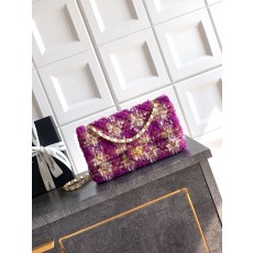 Chanel 샤넬 CF 퍼플 & 핑크 트위드 (25cm) 숄더백 가방