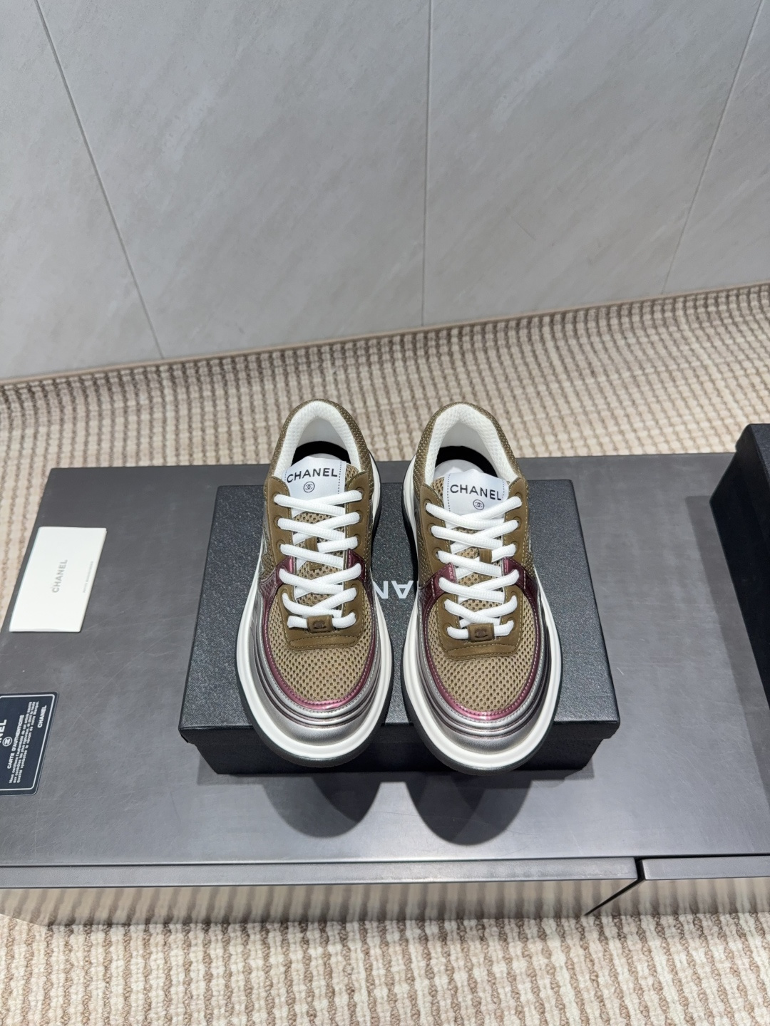 Chanel 샤넬 컬러배색 플랫폼 스니커즈 신발