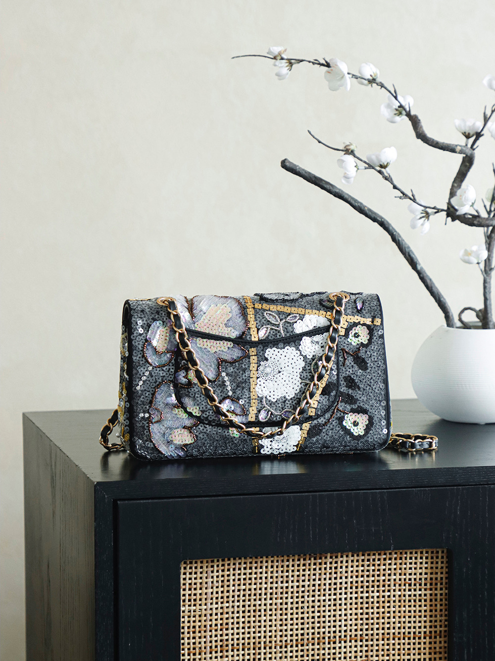 Chanel 샤넬 향수/메티에 다르(25A) 리미티드 자수 CF백 숄더백 가방