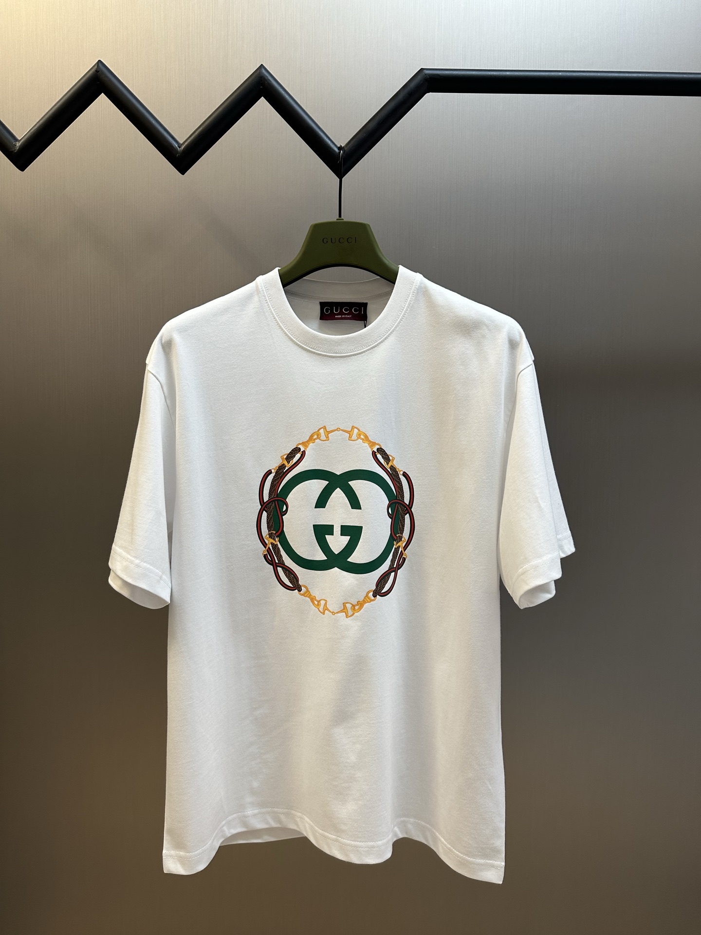 Gucci 구찌 고삐 프린트 크루넥 반팔 티셔츠 의류