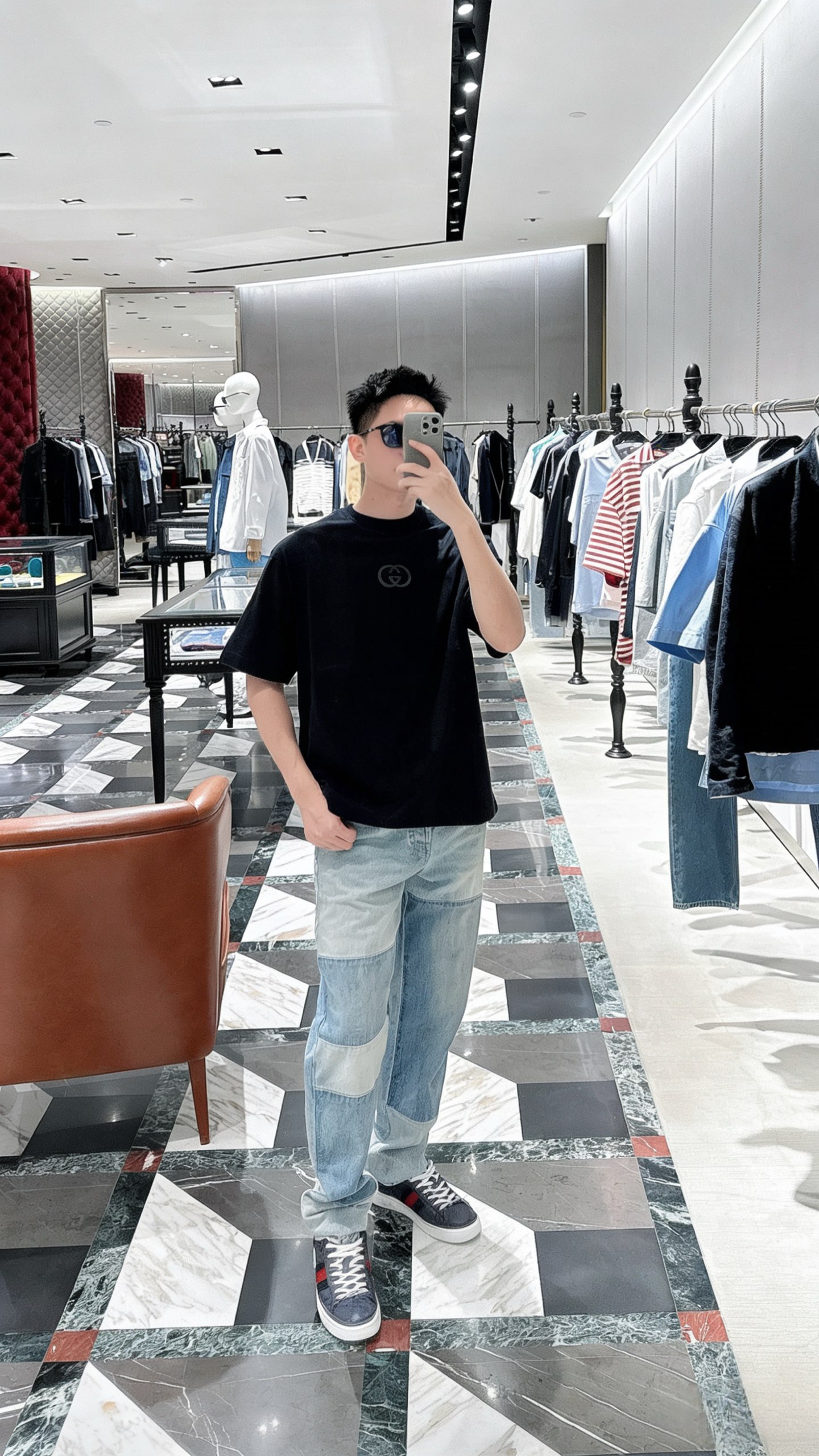 Gucci 구찌 인터로킹 G 자수 크루넥 반팔 티셔츠 의류