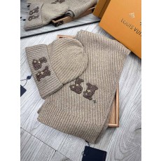 LV 루이비통 울 혼방 모자 & 목도리 세트
