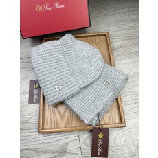 Loro Piana 로로피아나 울 & 토끼털 모자·목도리 세트