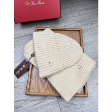 Loro Piana 로로피아나 울 & 토끼털 모자·목도리 세트