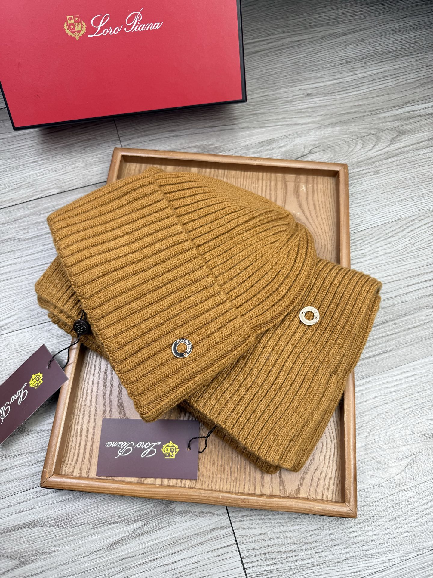 Loro Piana 로로피아나 울 & 토끼털 모자·목도리 세트