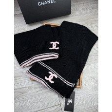 Chanel 샤넬 울 & 토끼털 모자·목도리 세트