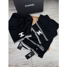 Chanel 샤넬 울 & 토끼털 모자·목도리 세트