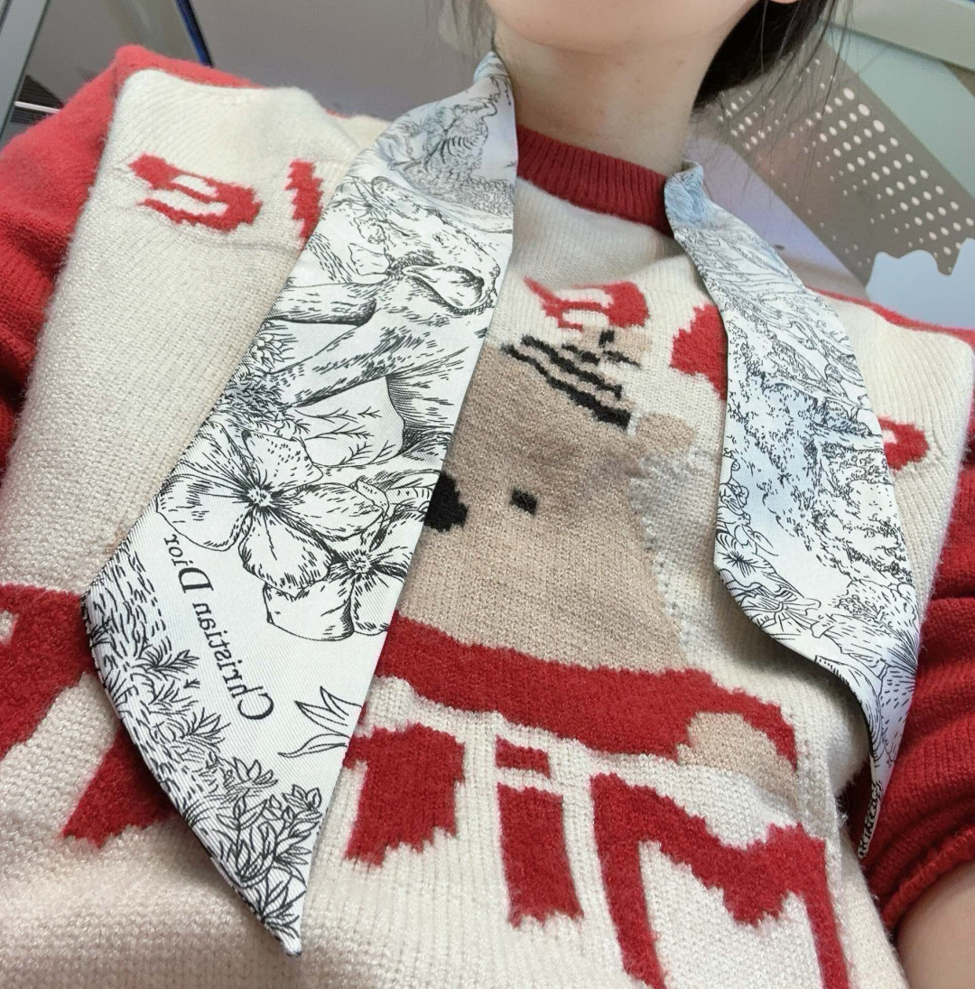 Dior CD 디올 더블 레이어 트윌리 스카프