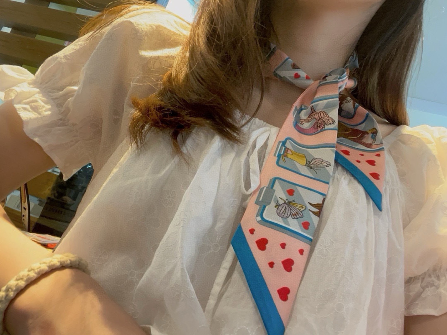 Hermes 에르메스  "에르메스 스토리" 실크 트윌리 스카프