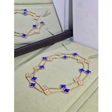 Van Cleef & Arpels 반클리프 앤 아펠(VCA) 블루 사파이어 다이아 20모티프 롱 목걸이