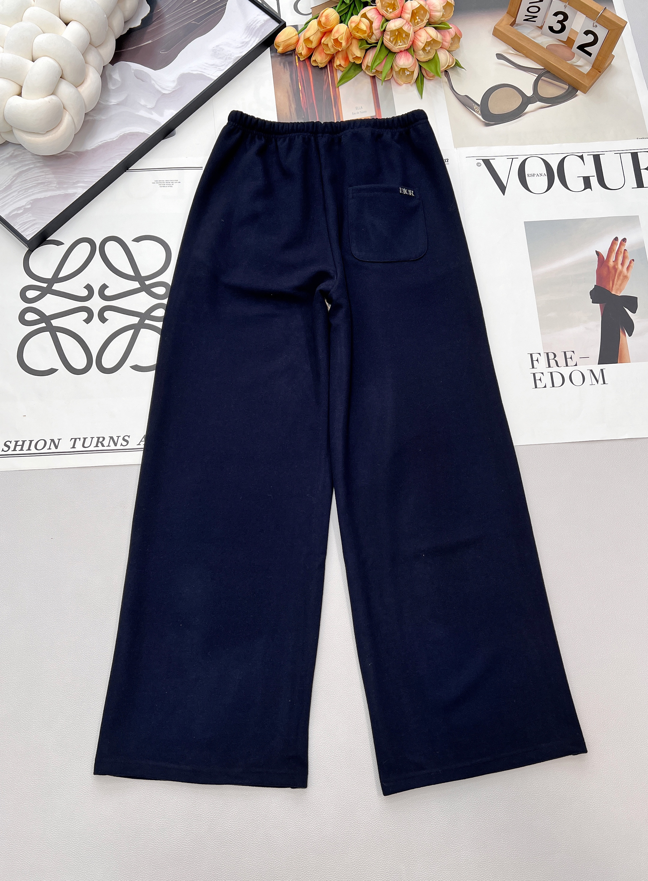 Dior CD 디올 레터링 자수 와이드 트레이닝 팬츠 바지 의류