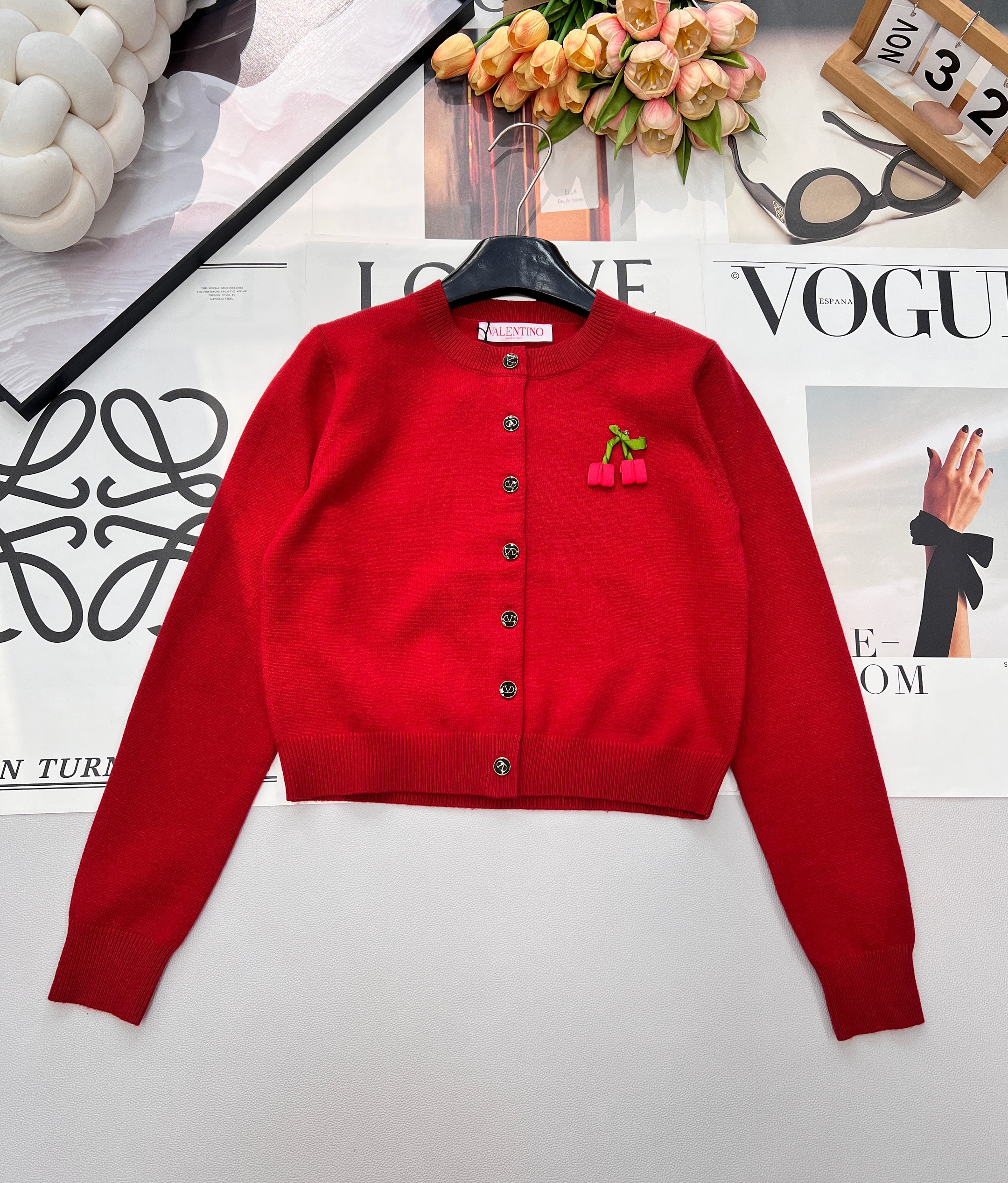 Valentino 발렌티노 입체 체리 니트 가디건 의류