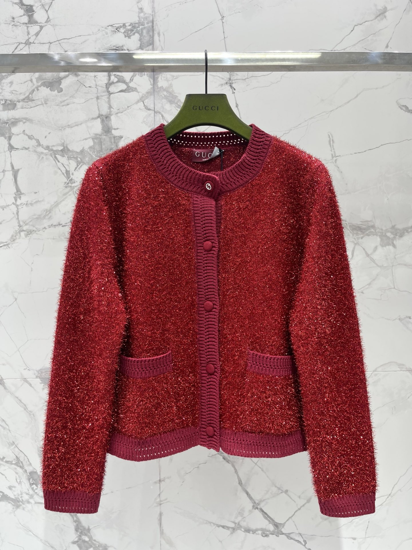 Gucci 구찌 메탈릭 울 혼방 가디건 의류