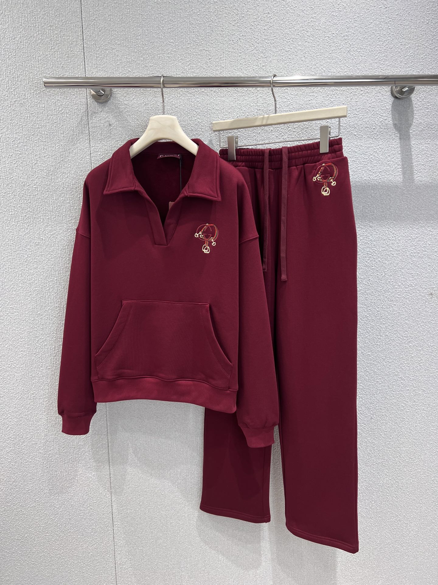 Gucci 구찌 와인 레드 셋업 카라 맨투맨 팬츠 바지 세트 셋업 의류