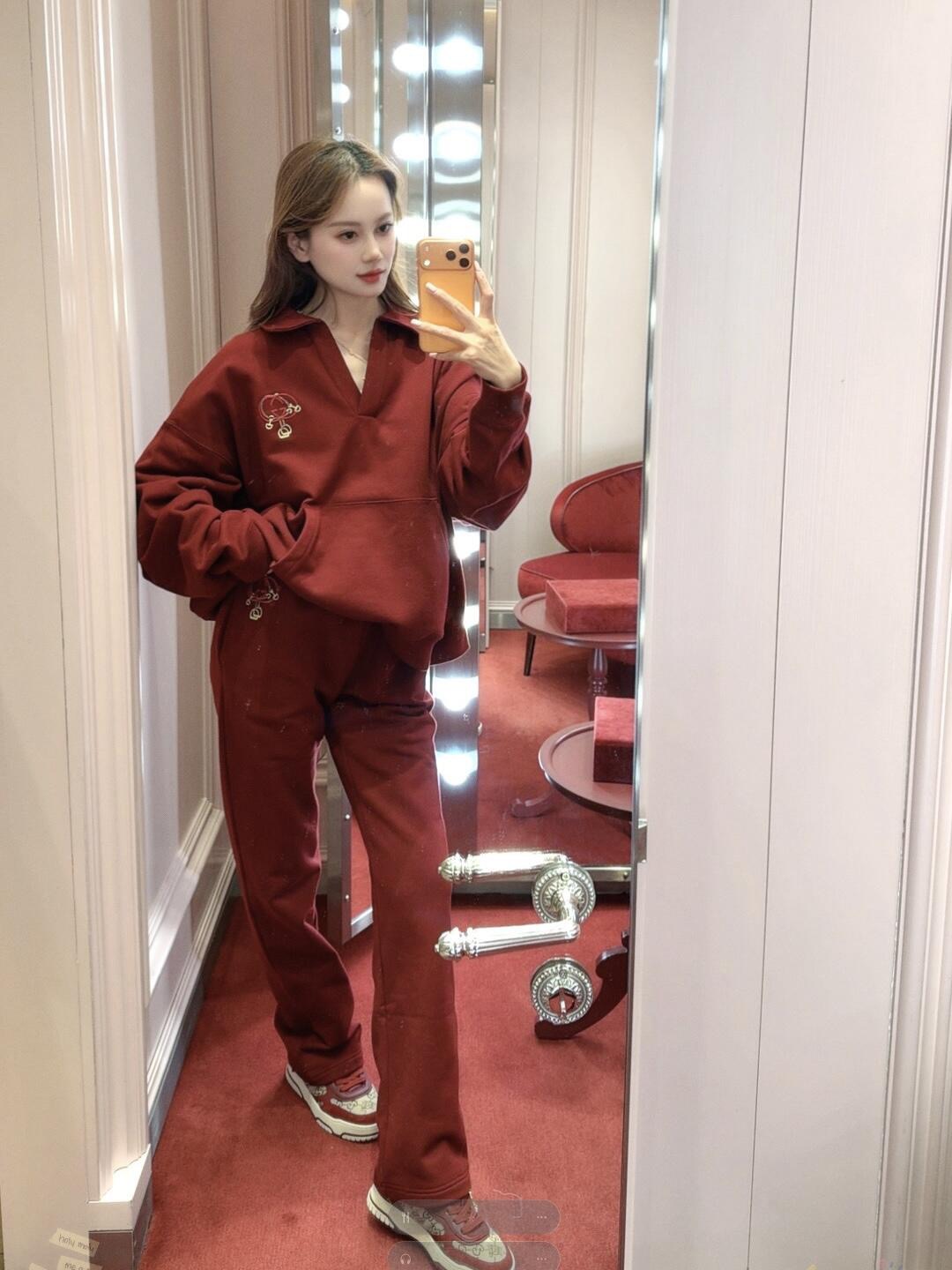 Gucci 구찌 와인 레드 셋업 카라 맨투맨 팬츠 바지 세트 셋업 의류