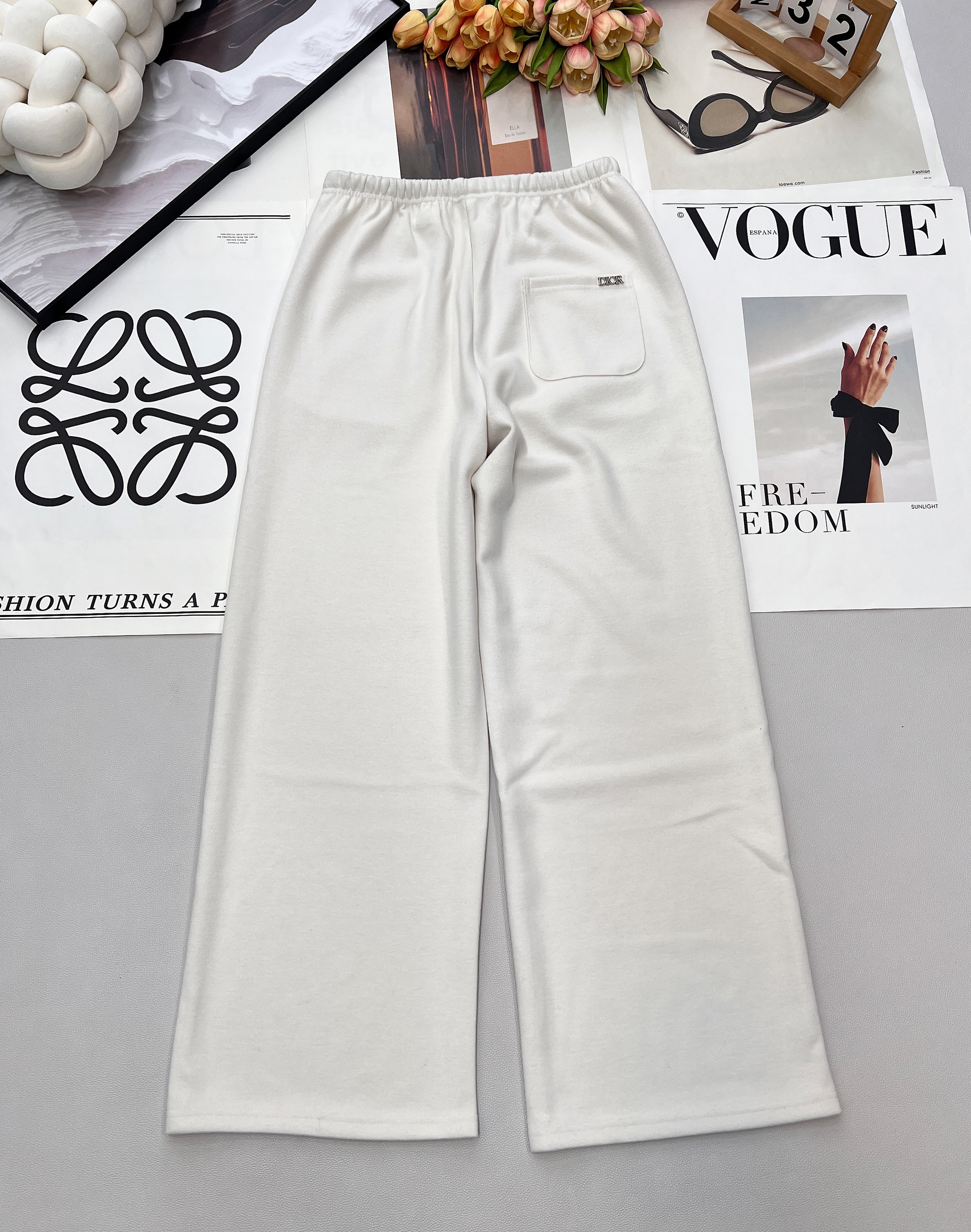 Dior CD 디올 레터링 자수 와이드 트레이닝 팬츠 바지 의류