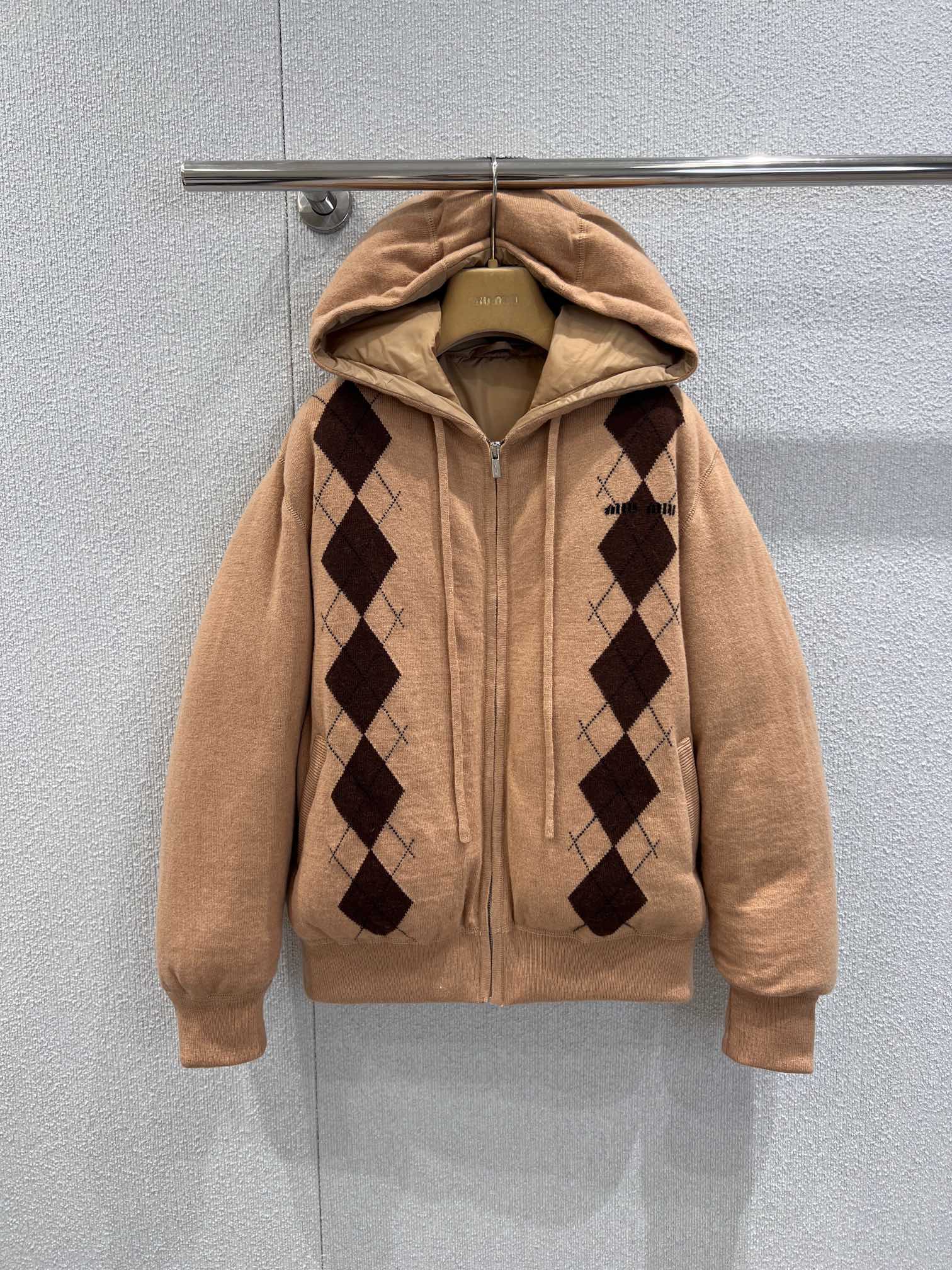 miumiu 미우미우 메라드 캐시미어 후드 집업 패딩 자켓 재킷 의류