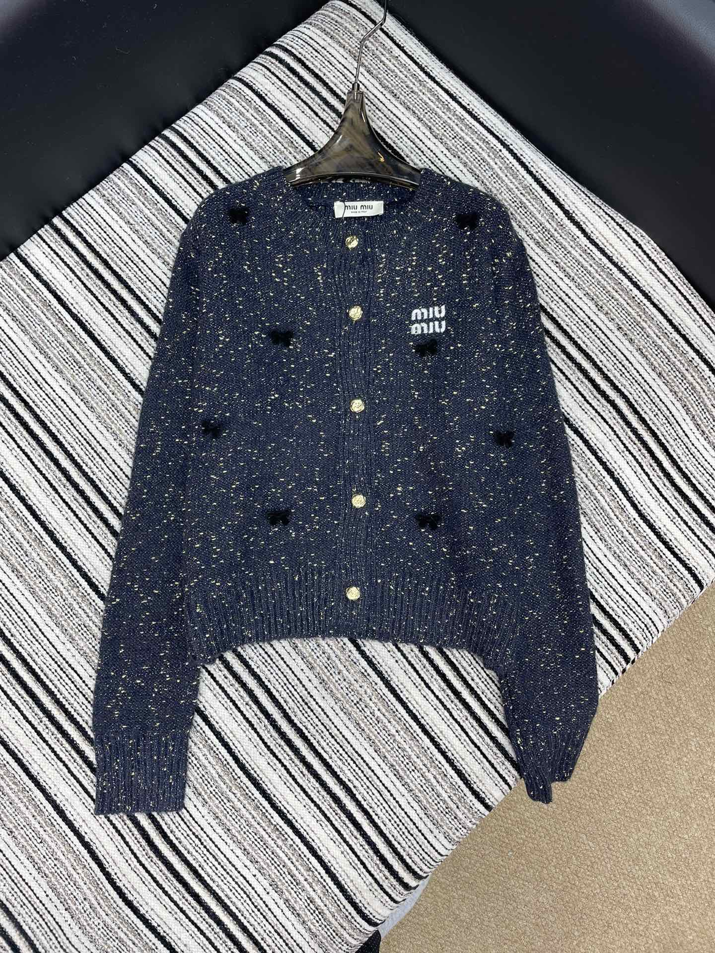 miumiu 미우미우 리본 글리터 니트 가디건 의류