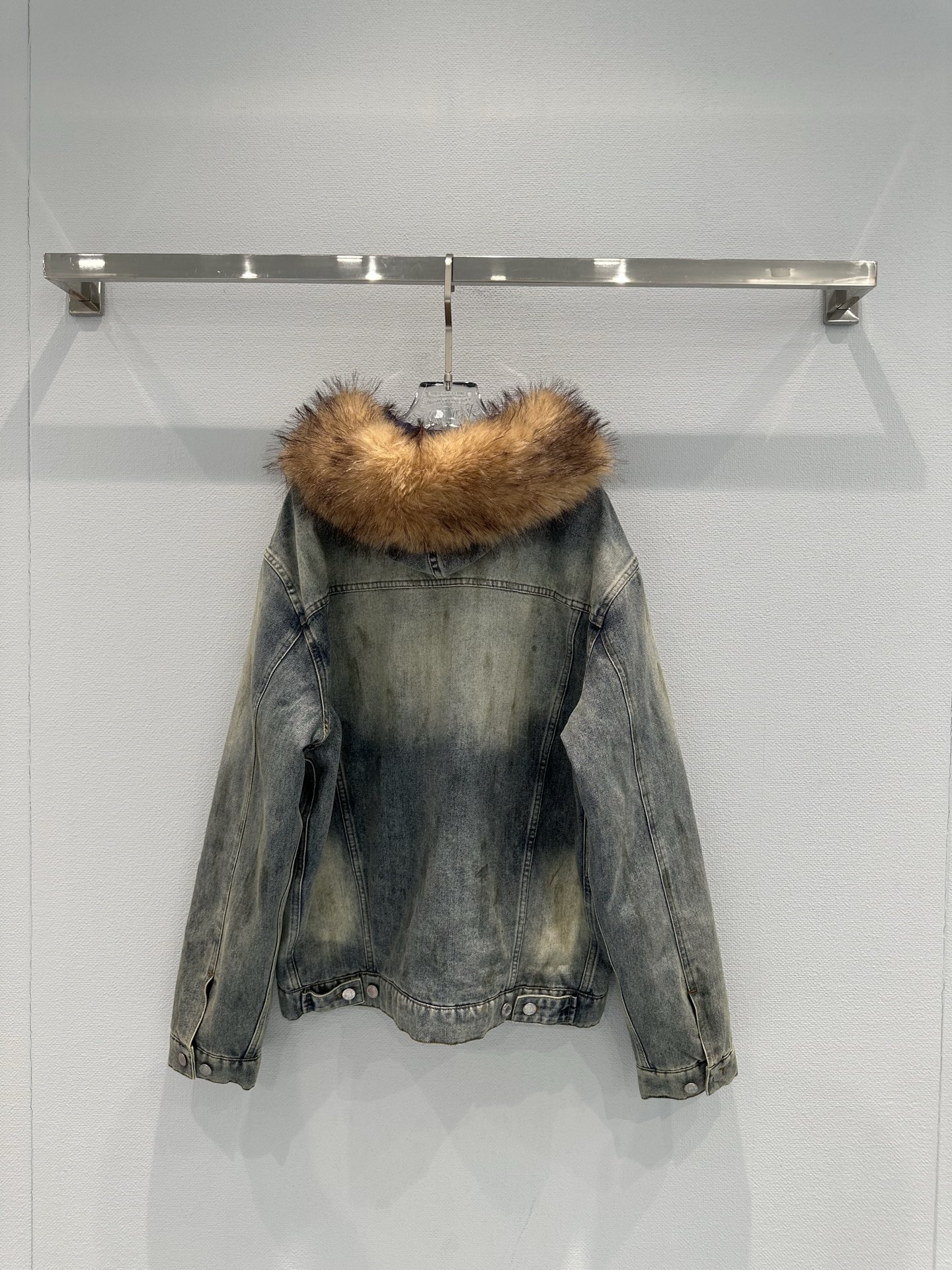 Balenciaga 발렌시아가 퍼 카라 데님 자켓 재킷 의류