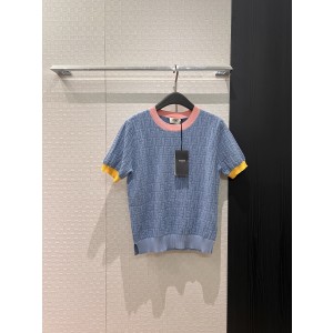 Fendi 펜디 배색 FF 티하드 라운드 반팔 니트 의류